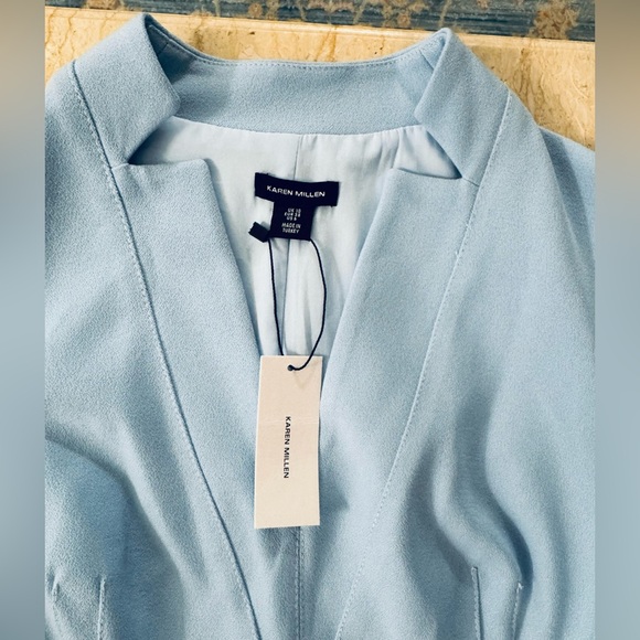 NWT KAREN MILLEN Tall Structured Crepe Forever Pleated Midi Dress. $439 - Picture 6 of 14